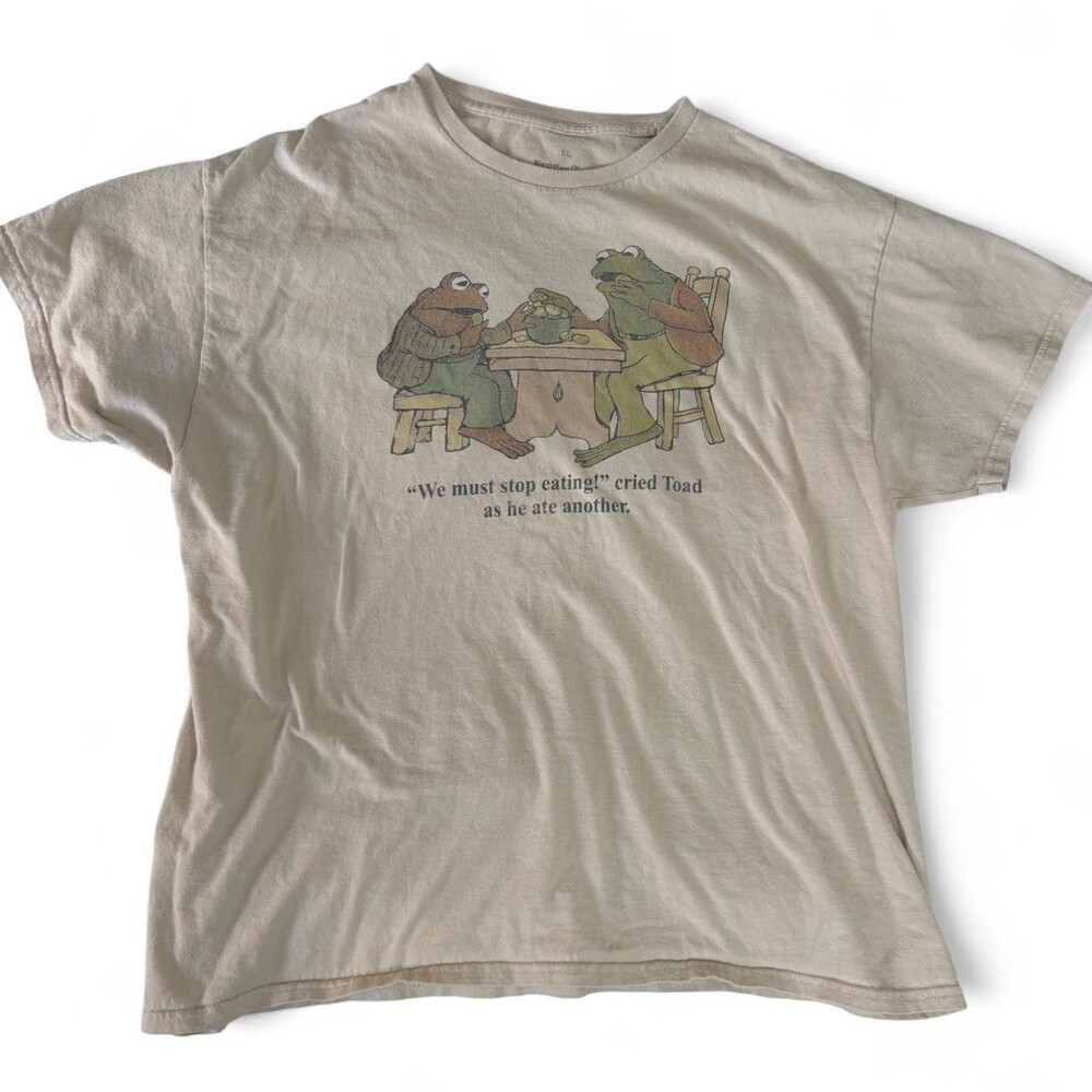 Men's Cream and Tan T-shirt